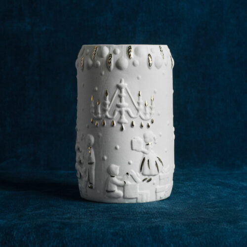 Литофания «Новогодняя» (фарфор, золото) фото