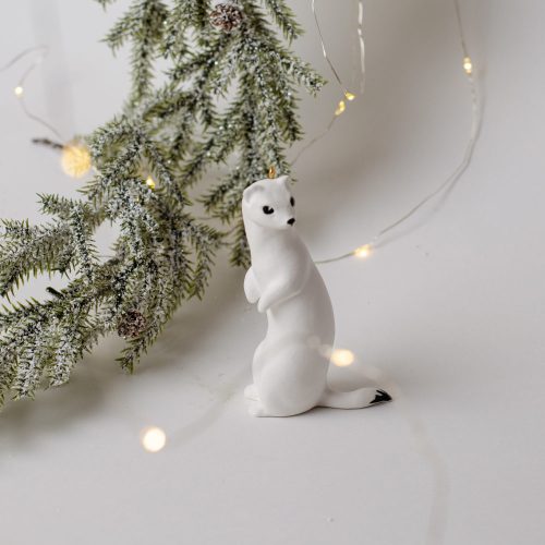 Ёлочная игрушка Горностай (фарфор) фото