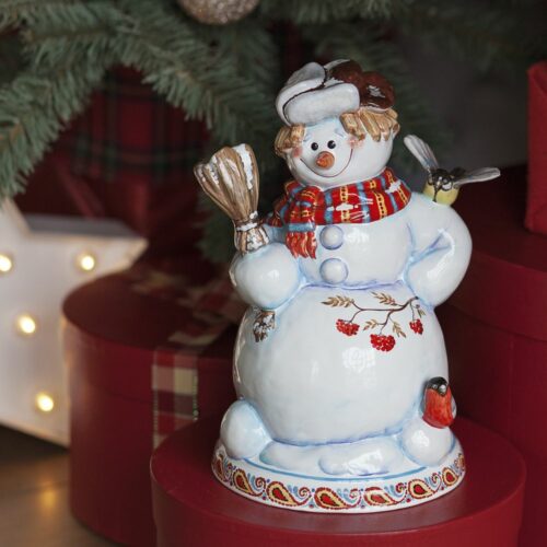 Снеговик с метлой фото