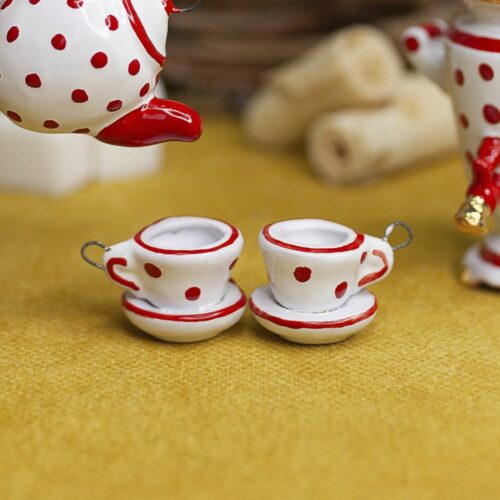 Чашка с блюдцем мини Размер: 2 × 2.5 × 2 СМ, вес: 10ГР фото