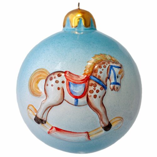 Шар голубой с игрушками (лошадка, паровоз) фото