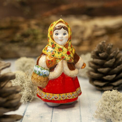 Ёлочная игрушка Настенька с подснежником фото