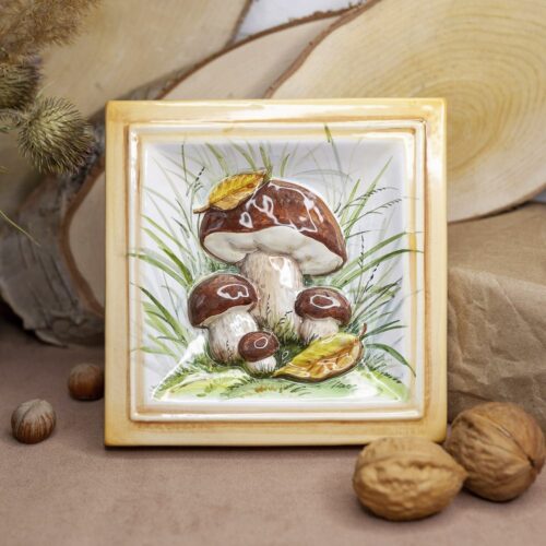 Белые грибы декоративная плитка фото