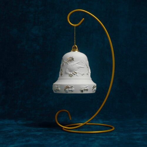 Колокол с новогодним рельефом снегири (фарфор) (без подставки) Колокол с новогодним рельефом снегири (фарфор) (без подставки) фото