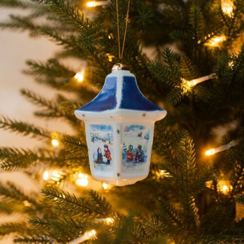 Фонарик Домик тёмно-синий зимние забавы глазурь фото