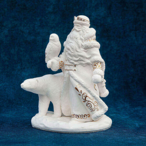 Дед Мороз в Заполярье фарфор золото фото