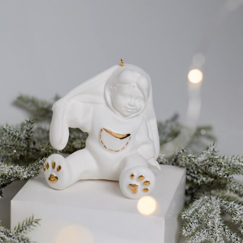 Ёлочная игрушка малыш-Зайчонок малый (фарфор, золото) Ёлочная игрушка малыш-Зайчонок малый (фарфор, золото) фото