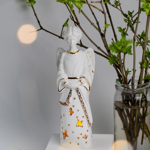 Ангел-подсвечник (фарфор, золото) Ангел-подсвечник (фарфор, золото) фото