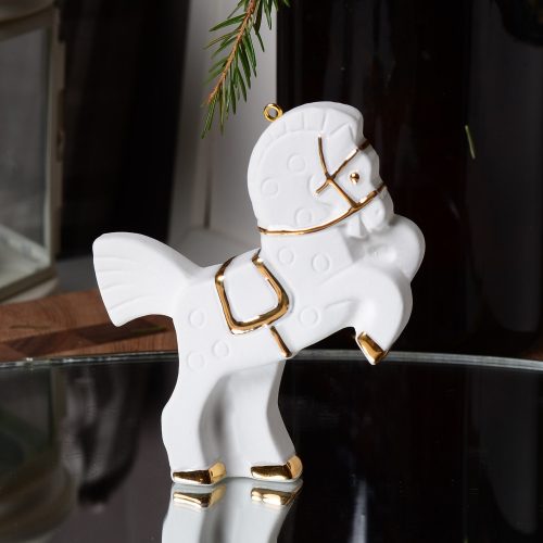 Ёлочная игрушка Лошадка Щелкунчика (фарфор) символ года 2026 Ёлочная игрушка Лошадка Щелкунчика (фарфор) символ года 2026 фото