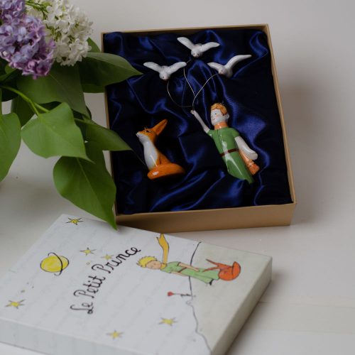 Набор маленький принц летит, лис (майолика) фото