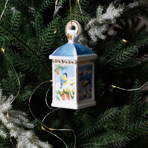 Фонарик Винтаж Птицы (темно-синий) фарфор фото