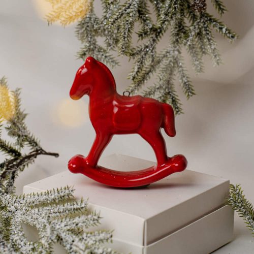 Лошадка качалка красная глазурь Размеры: 8 х 2,5 х 9 см, Вес:35 гр. фото