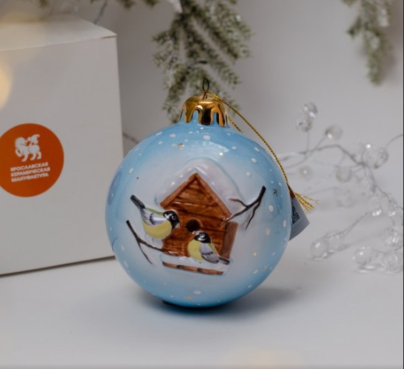 Шар синий со скворечником фото