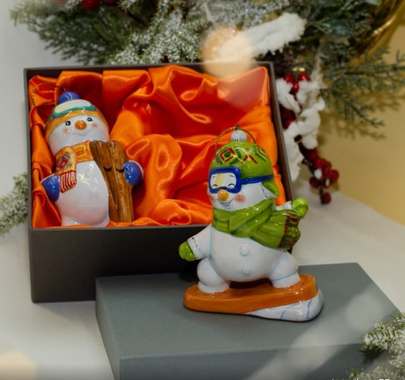 Набор 2 Снеговика-спортсмена (Cнеговик лыжник, Снеговик сноубордист) фото
